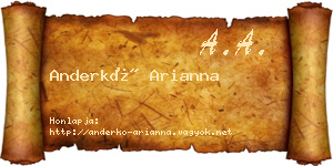 Anderkó Arianna névjegykártya
